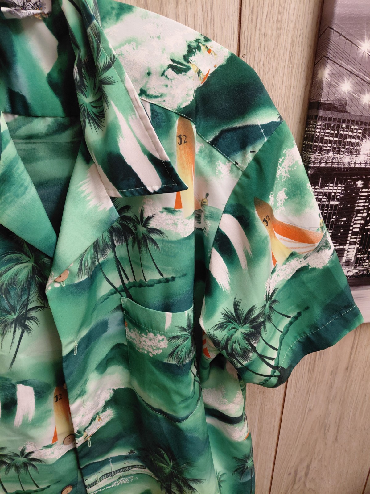 Vtg 70’s Kennington Loop Collar Beach Hawaiian Aloha Polyster Men’s Shirt L