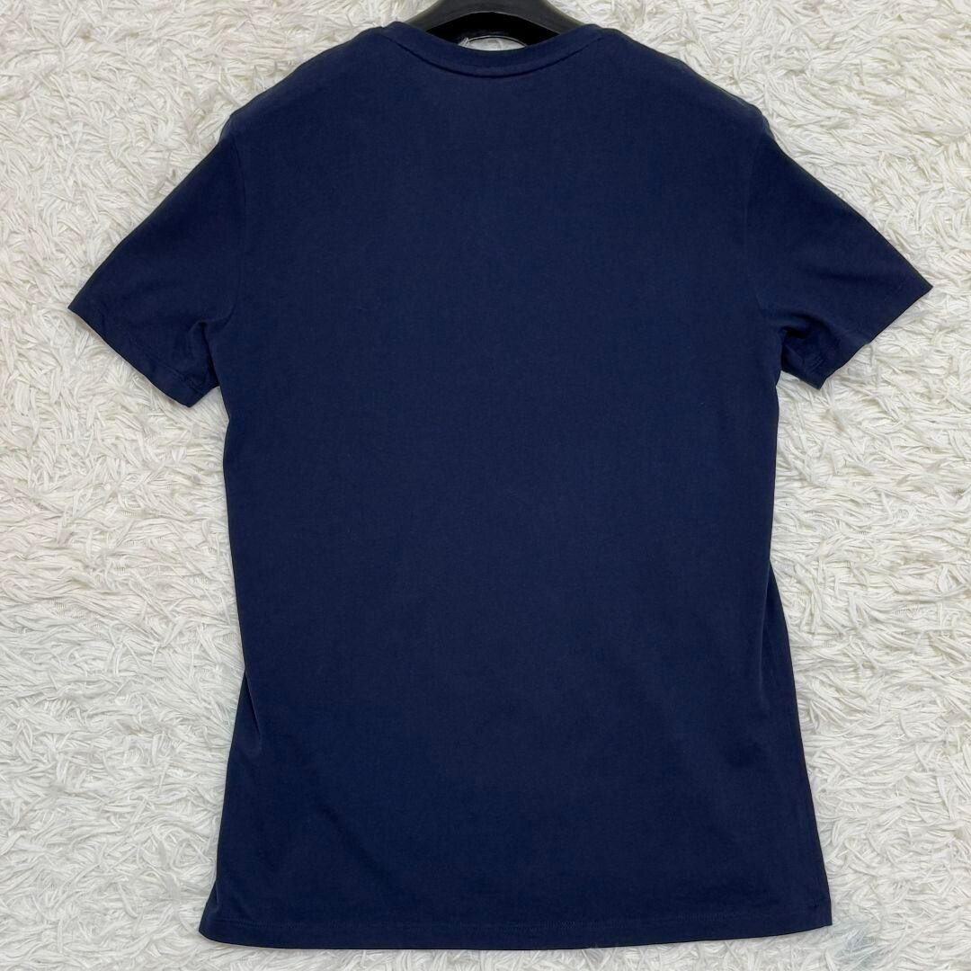 Armani Exchange AX Embossed Logo Navy T Shirt Unisex XS Cotton Crew Neck Auth