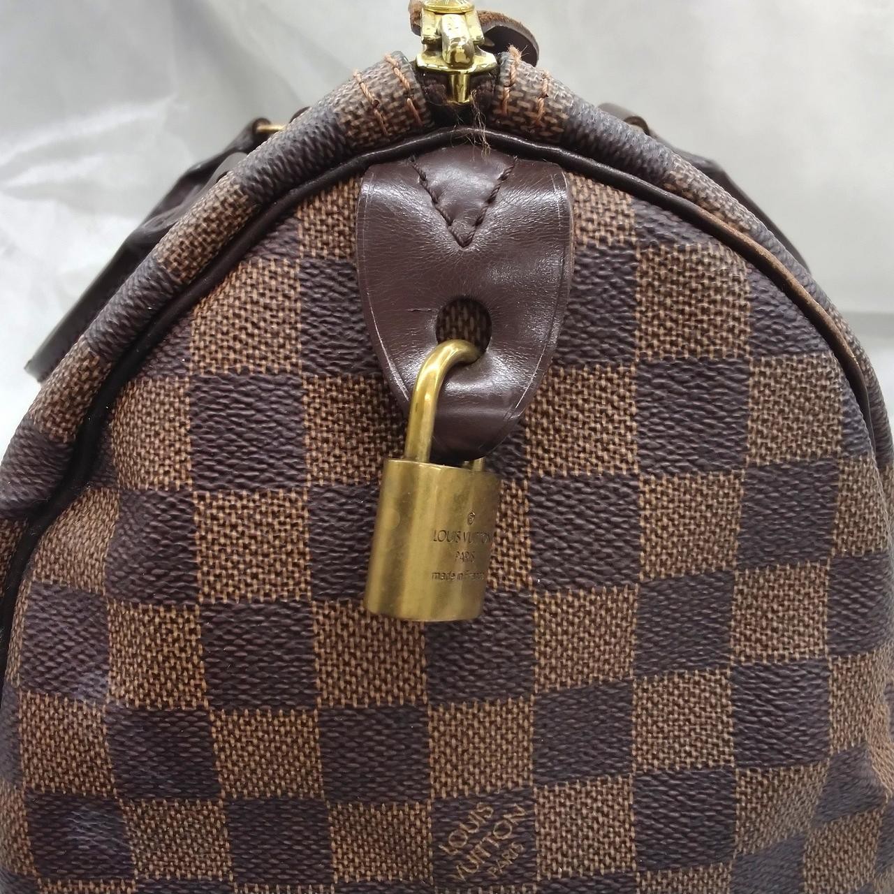 LOUIS VUITTON Damier Ebene Speedy 30 N41364 Handbag Leather Auth Used