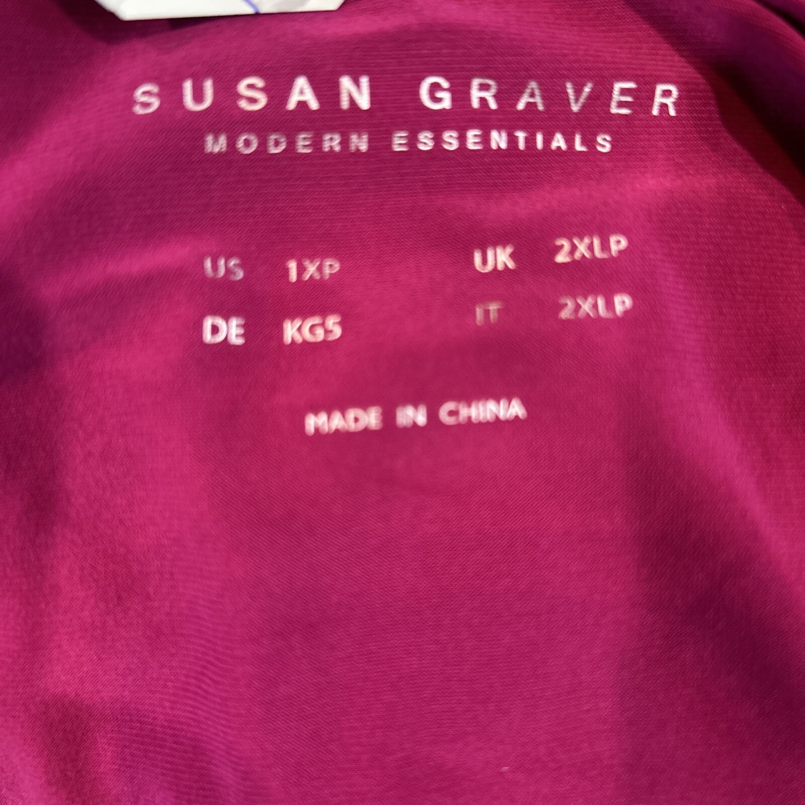 Susan Graver 1XL Petite Modern Essential Liquid Knit Tunic Blouse Raspberry Pink