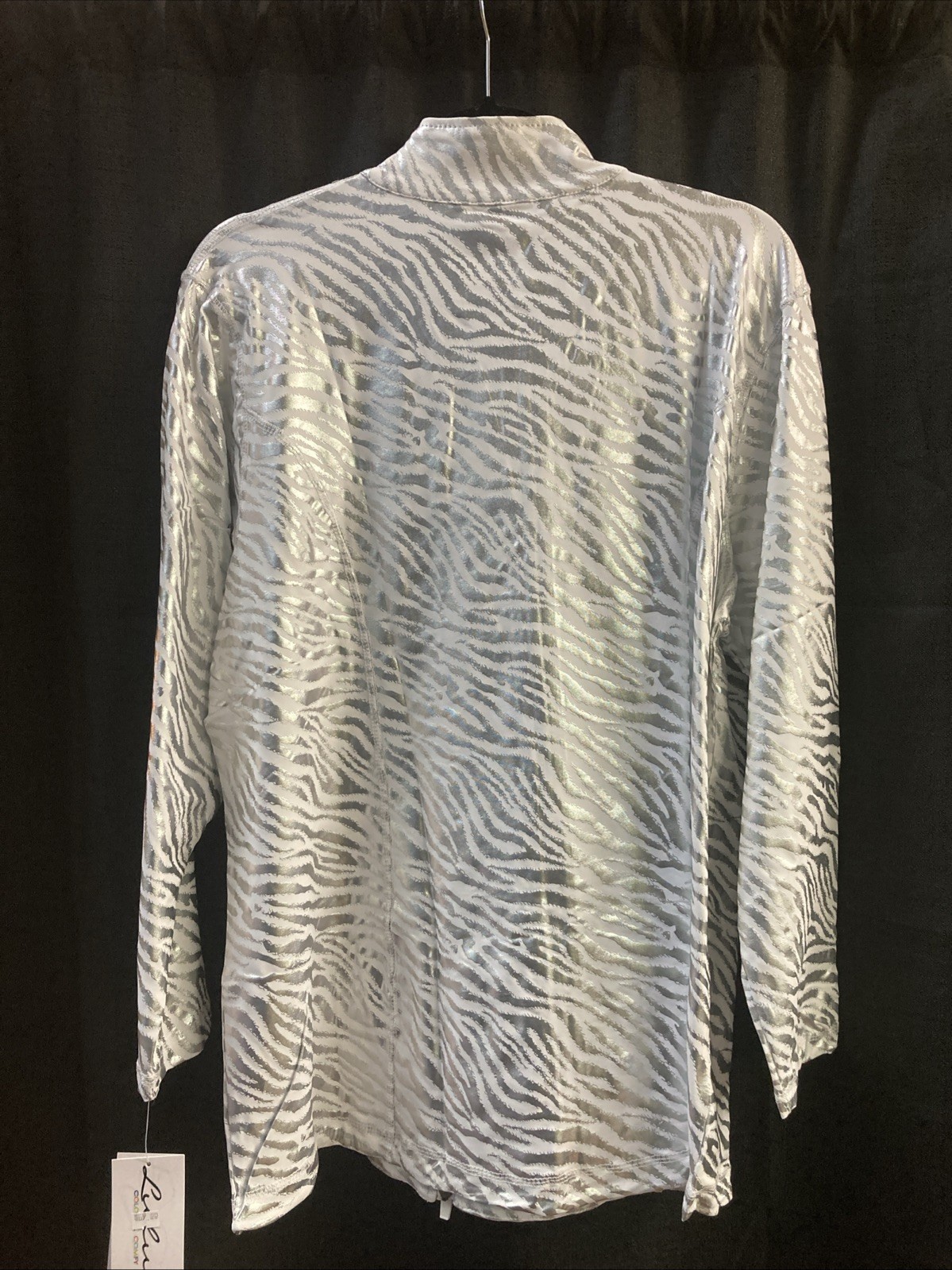 Lulu B 1X Zipper Jacket Zebra Metallic Silver Upf50