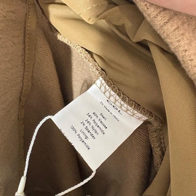OGL Pants Womens XS Brown Wide Leg High Rise Pull On Textured Lounge NEW
