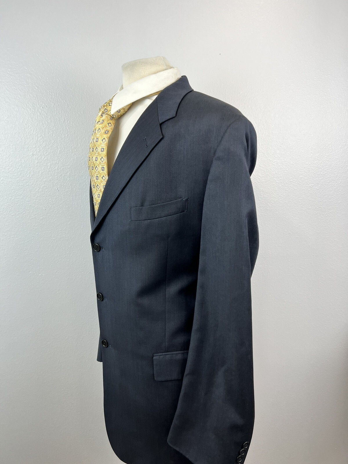 Daniel Cremieux Men’s Navy Nailhead Loro Piana Wool Sport Coat Blazer Size 46 L