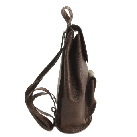 Hirofu Leather Rucksack Brown Ladies 12.6in Vintage Condition B