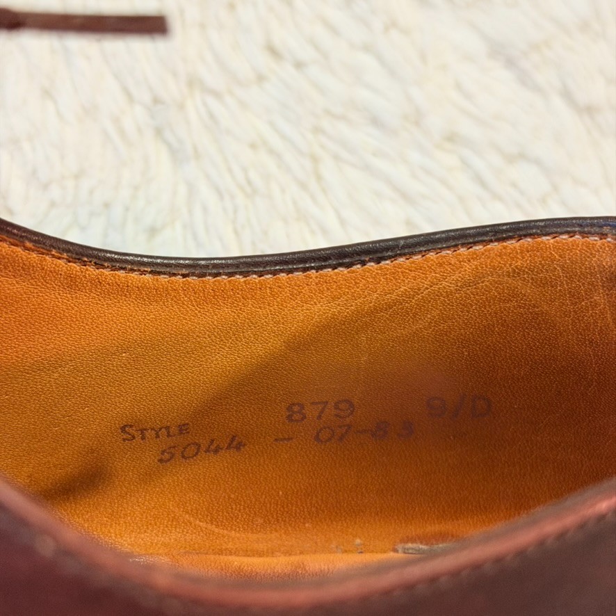 Cole Haan Made In England Bench Made Brown Leather Cap Toe Oxford Shoes 9 D