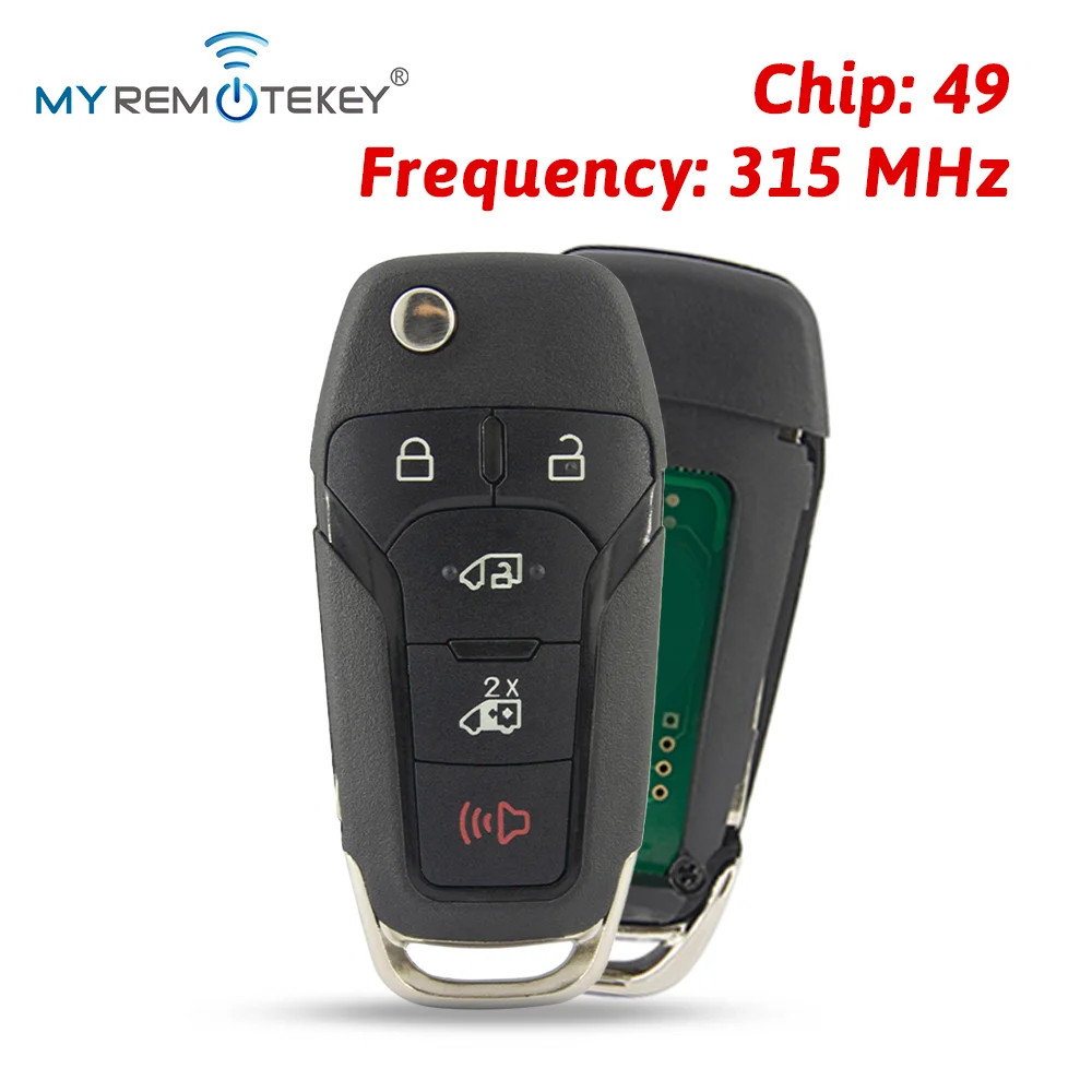 Flip Smart Key Fob Remote Control ID49 315/433/868/902MHz For Ford F150 Ranger