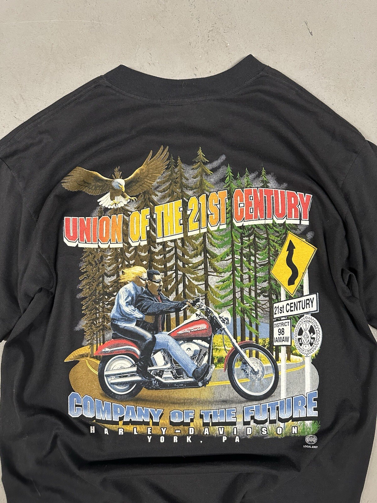Vintage 90s Harley Davidson Biker Grunge Retro Essential Pocket Tee T-Shirt