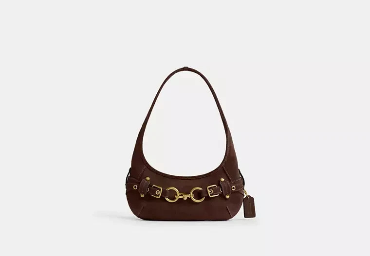 COACH Belted Ergo Shoulder Bag 26 Dark Chocolate CEN81 New