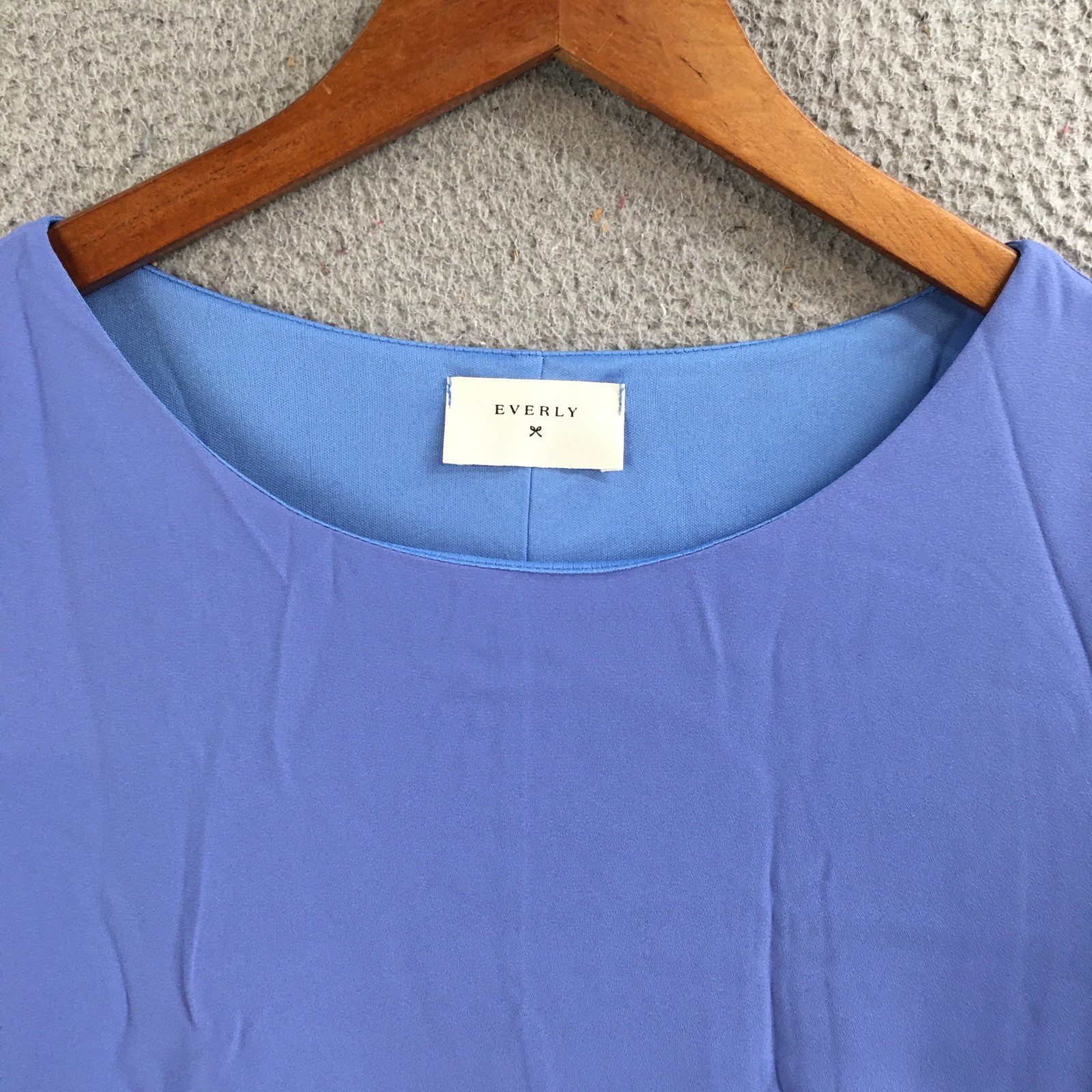 Everly Shift Dress Womens Small Relaxed 3/4 Sleeve Casual Career Pullover Blue