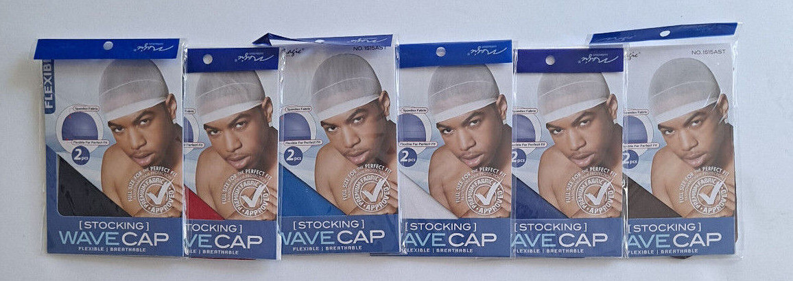 DuRag Muti Color Lot 2pcs packs Smooth Thick Shiny Silky Doo Stocking Wave Cap