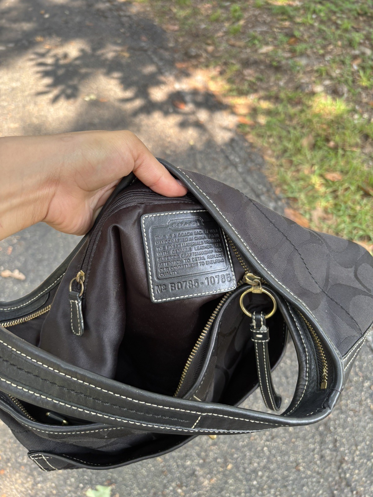 vintage Coach Ergo hobo shoulder bag, likely from the 2000s, featuring black