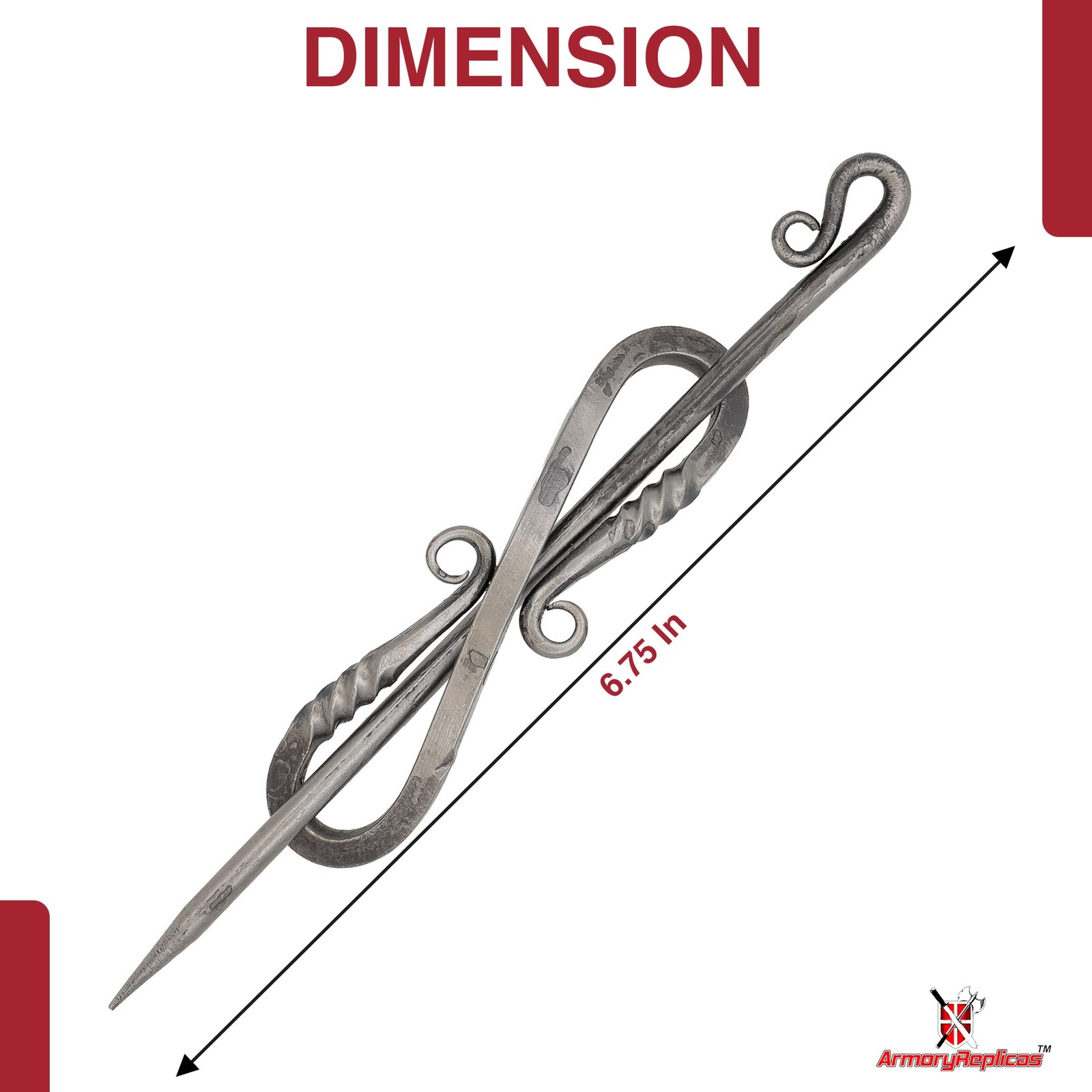 Medieval Inspired Gifts for Her Forged Iron Accessory Barrette Hair Stick Pin