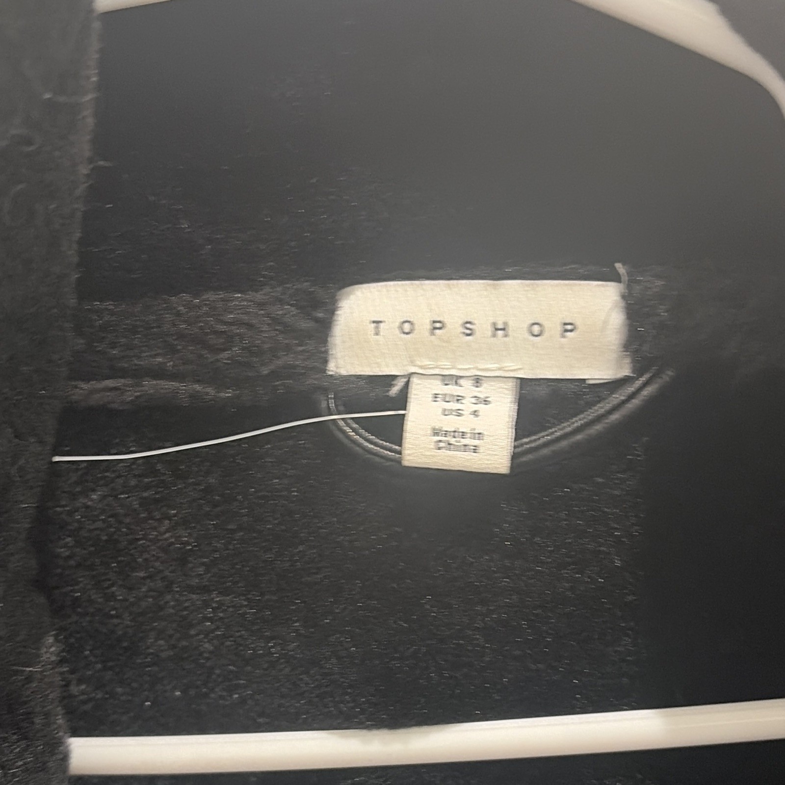 Topshop Black Faux Leather Lined Moto Biker Jacket Buckle Zip Women’s US 4
