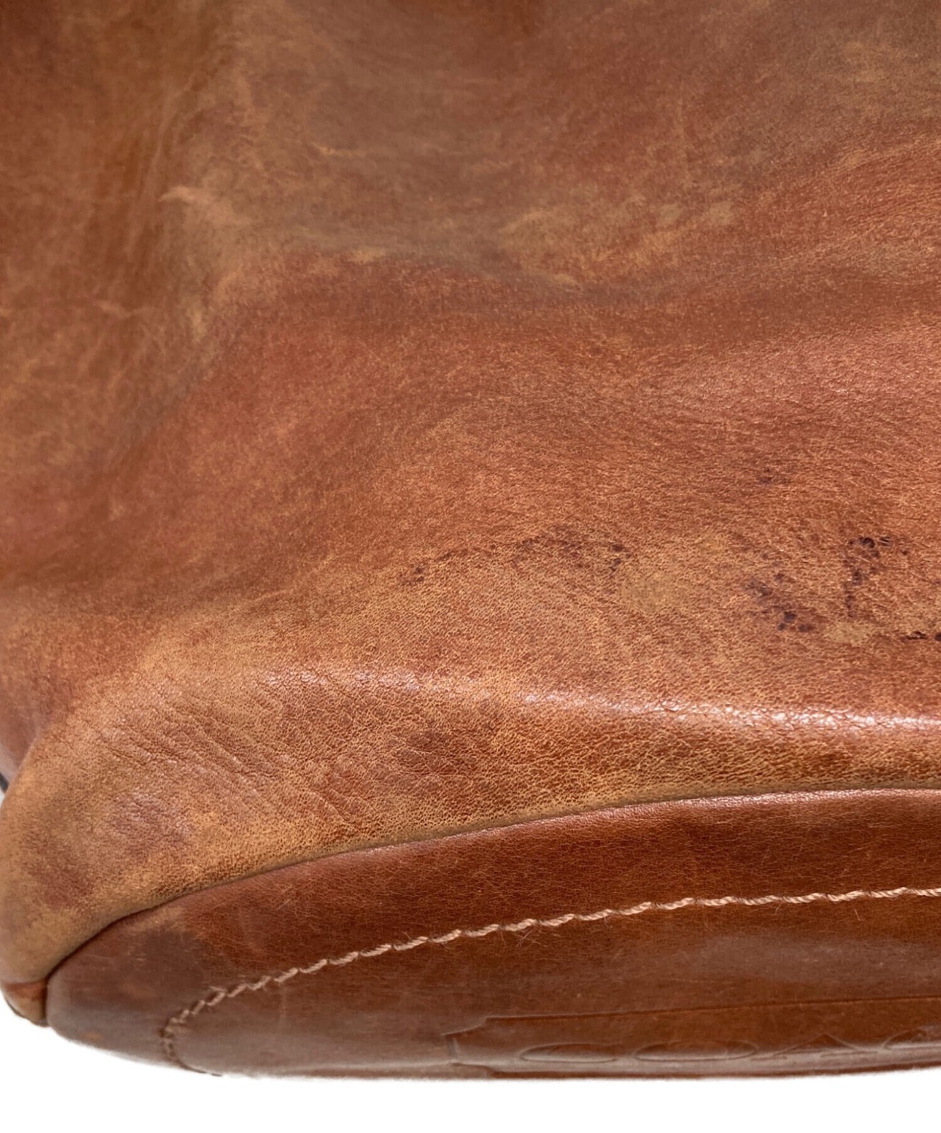 COACH Signature Brown Leather Shoulder Bag Gold Hardware 11423 Authenticated