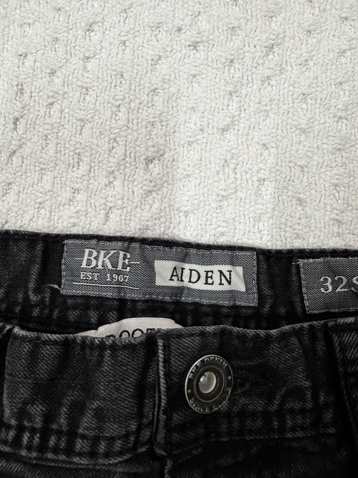 BKE AIDEN Bootleg Black Denim Men’s Size 32S Zip Fly No Holes