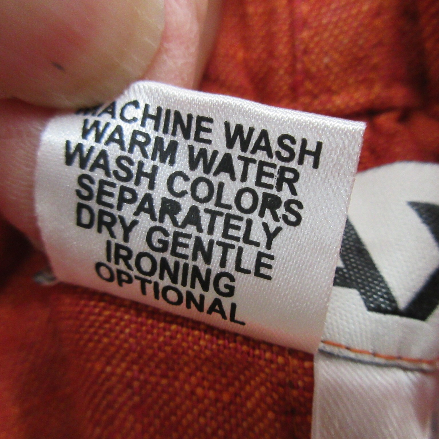 FLAX Designs Linen Skirt Small Solid Orange Maxi Pull-On Elastic Waistband New