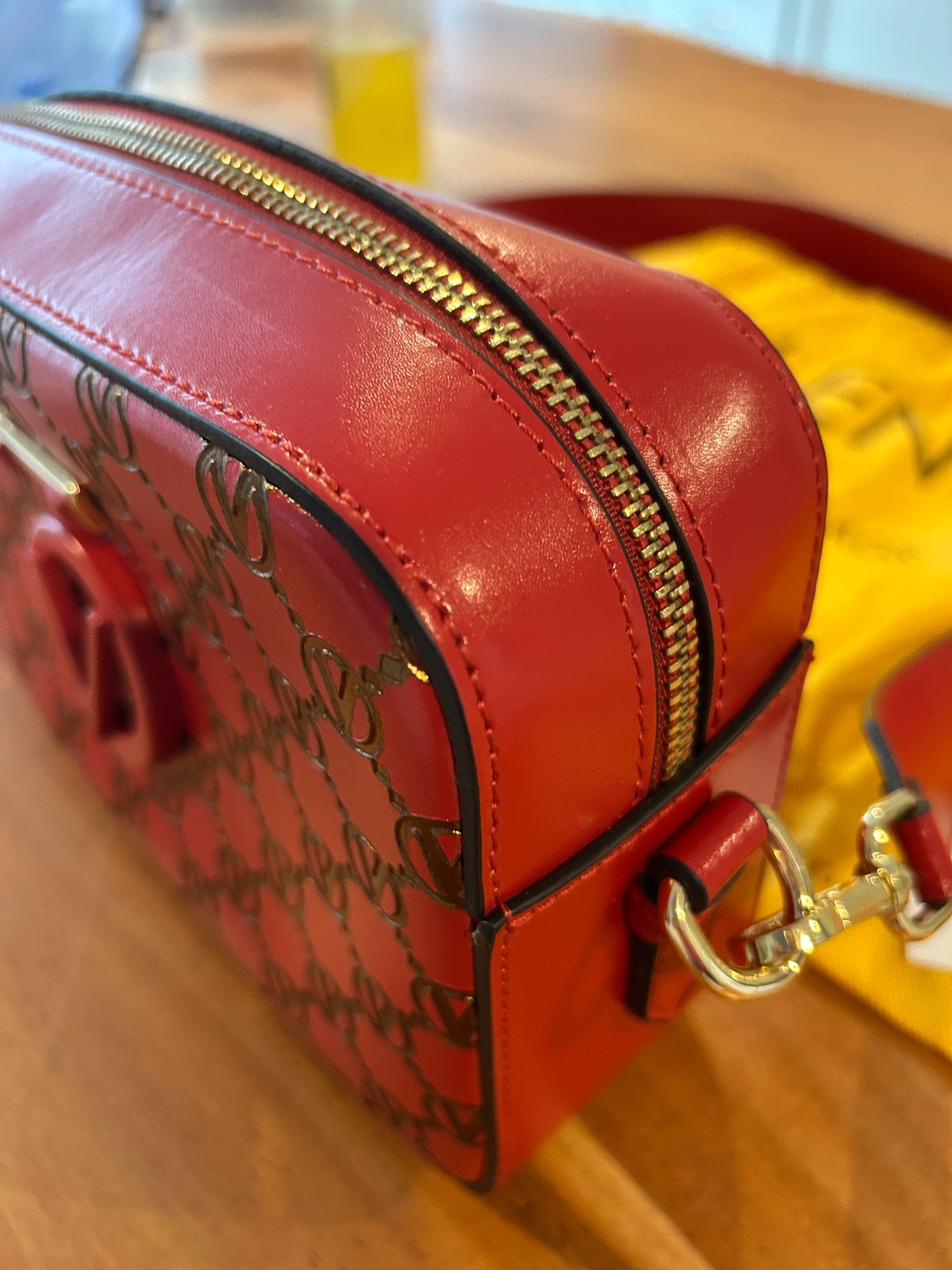 Valentino Babette Monogram Crossbody Bag Red/Dark Magenta Brand New