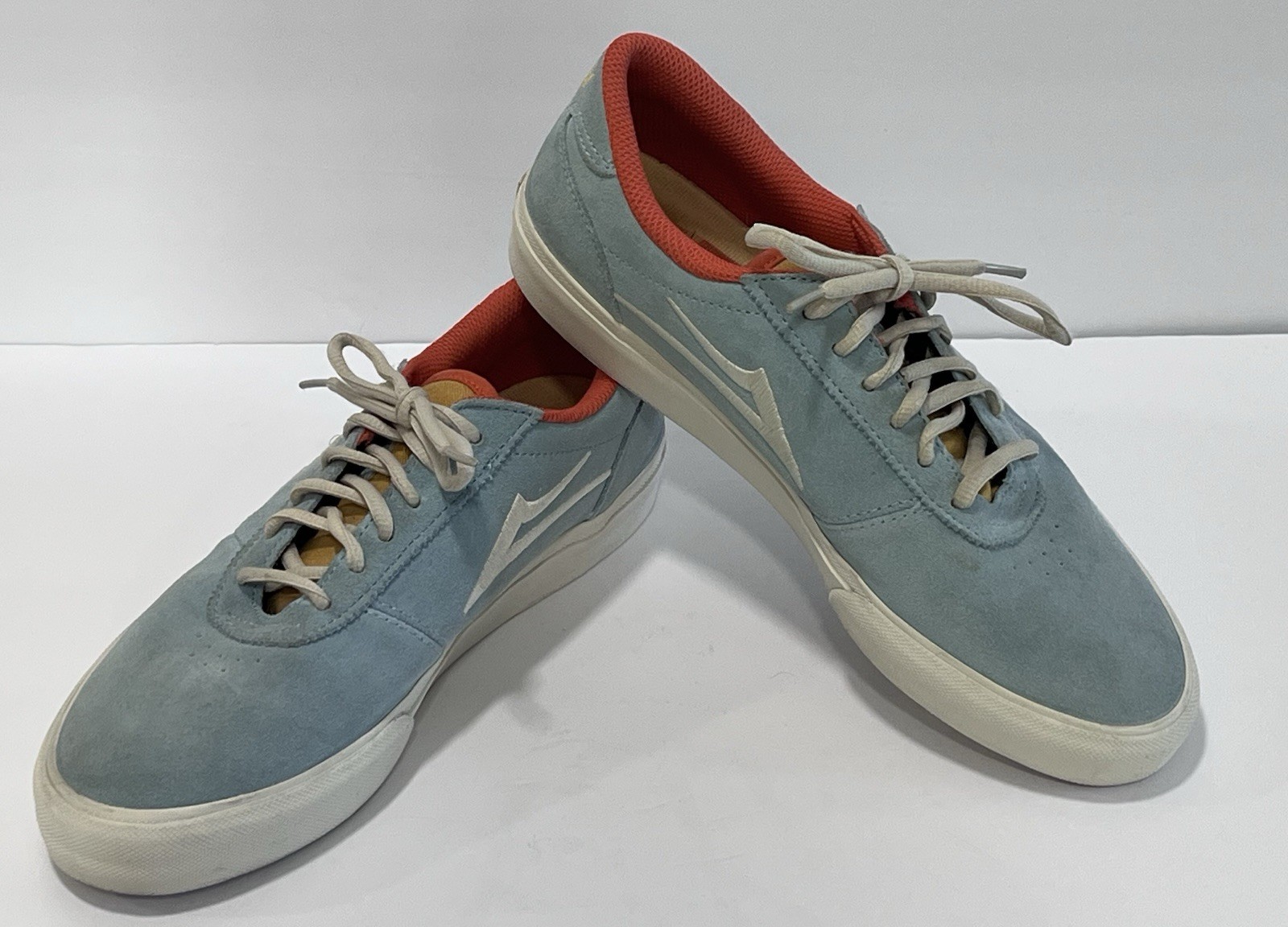 Men’s Lakai Manchester People Suede Skateboard Shoe Light Blue Size -8.5