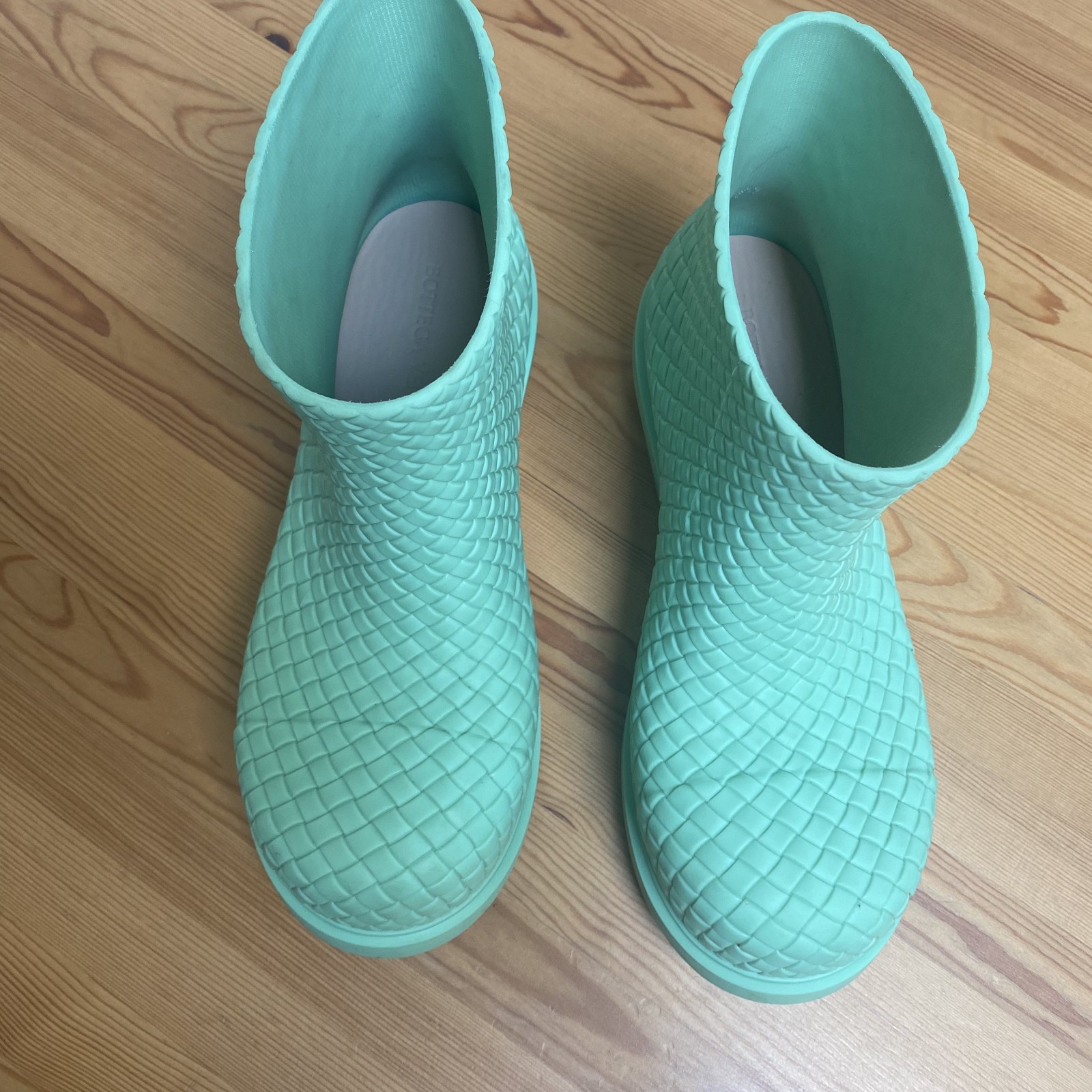 Bottega Veneta Fireman Rubber Puddle Boots Green Mens 43 EU