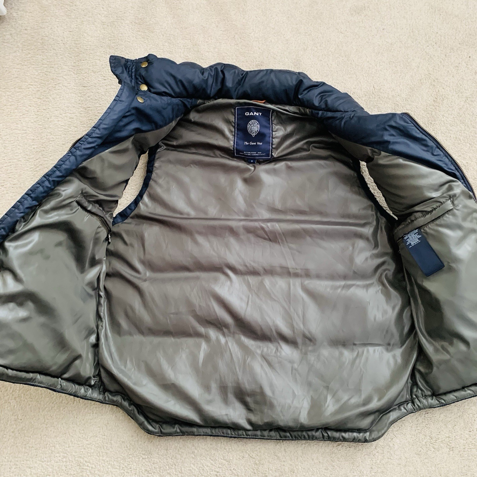 Gant Gilet Vest Mens Size Small Navy – Down Feather Filled Body Warmer Jacket