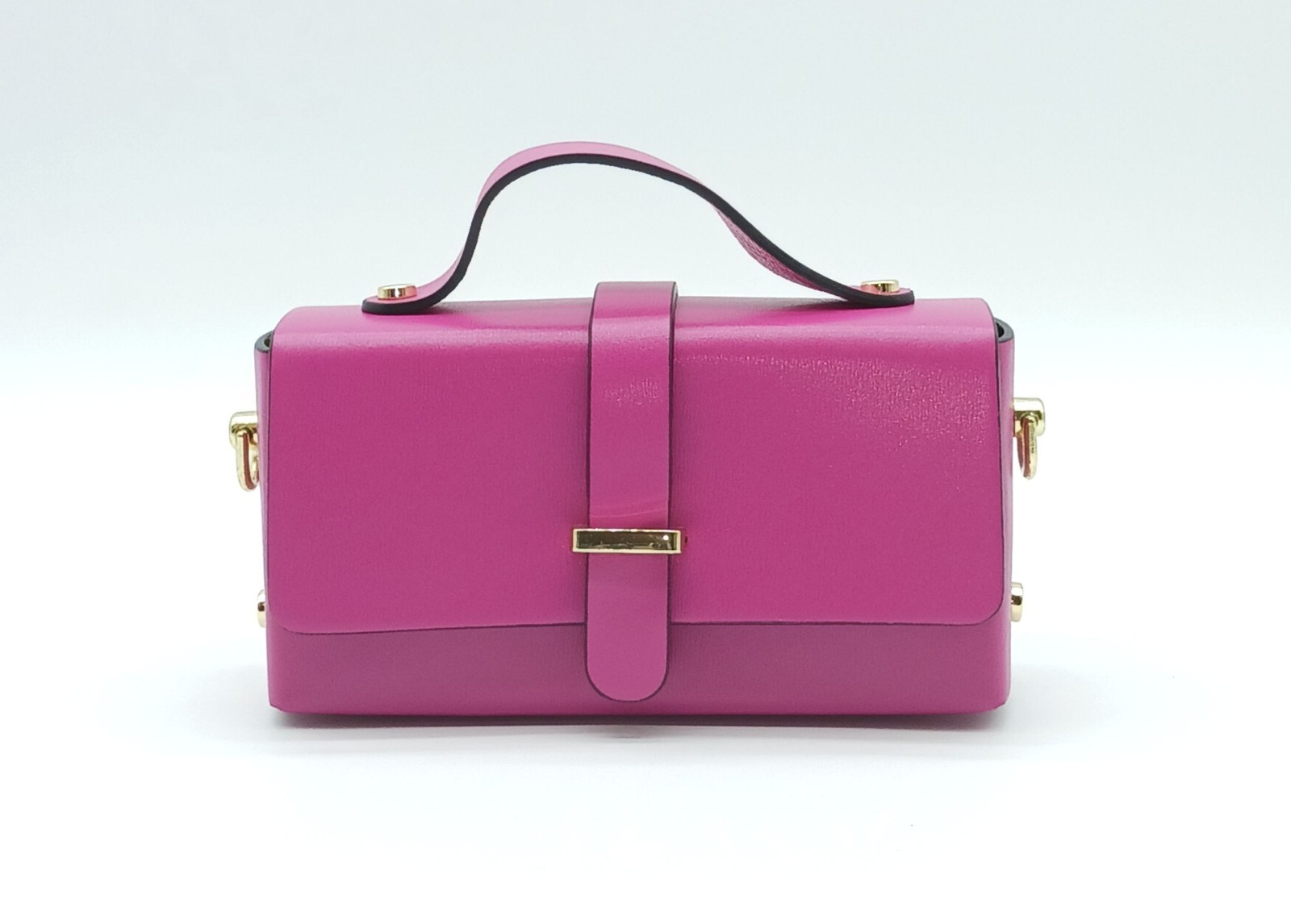 Fuchsia Italian Genuine Leather Small Crossbody Handbag – Made In Italy