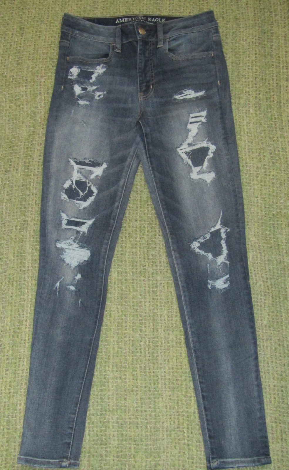 AMERICAN EAGLE Jegging Jeans Sexy Destroyed Hi-Rise Stretch Denim Women’s 4