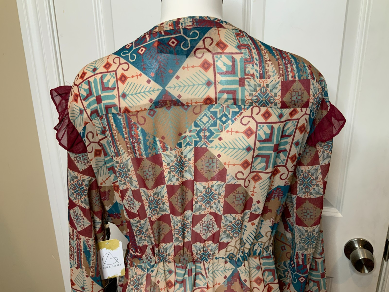 Double D Ranch Prairie Patch Multicolor Bohemian Maxi Dress, Size 2X, NWT!