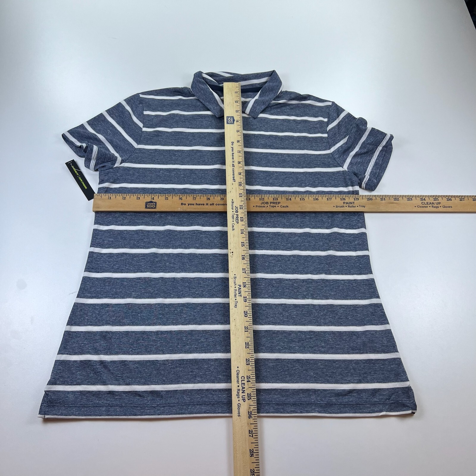 NEW Nike Polo Shirt Womens Large Blue Striped Golf Dri Fit Lightweight