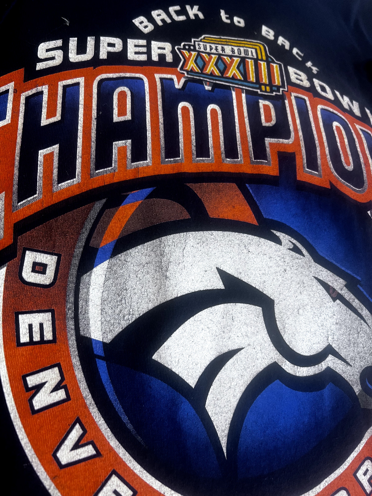 Vintage 1998 NFL Denver Broncos Super Bowl Champions T-shirt 3XL..Free Returns!