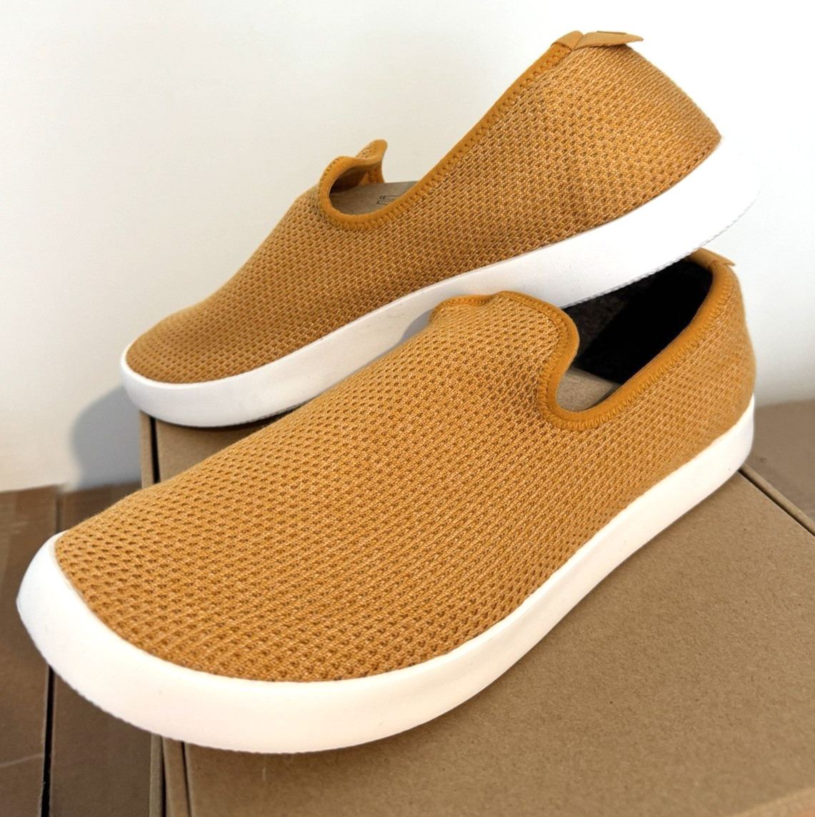 NEW ALLBIRDS TREE LOUNGER LUX HONEY SLIP ON LOAFER SHOES YELLOW MENS SIZE 12