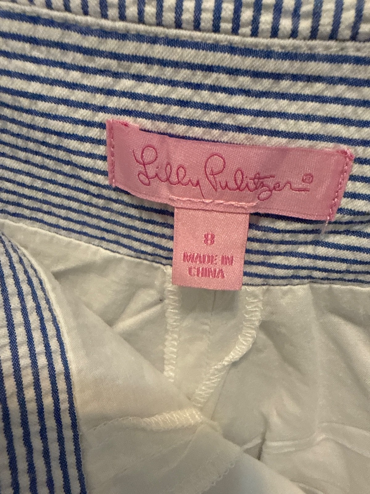 lilly pulitzer seersucker skort size8