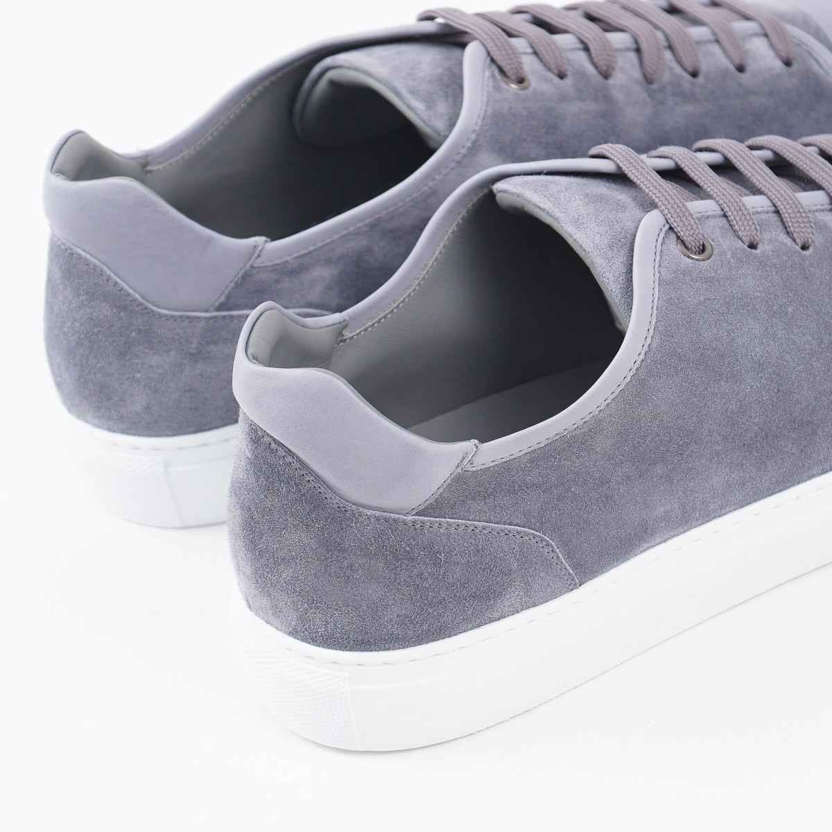 Brett Johnson Low-Top Gray Calf Suede and Leather Sneaker US 9.5 (Eu 42.5) Shoes