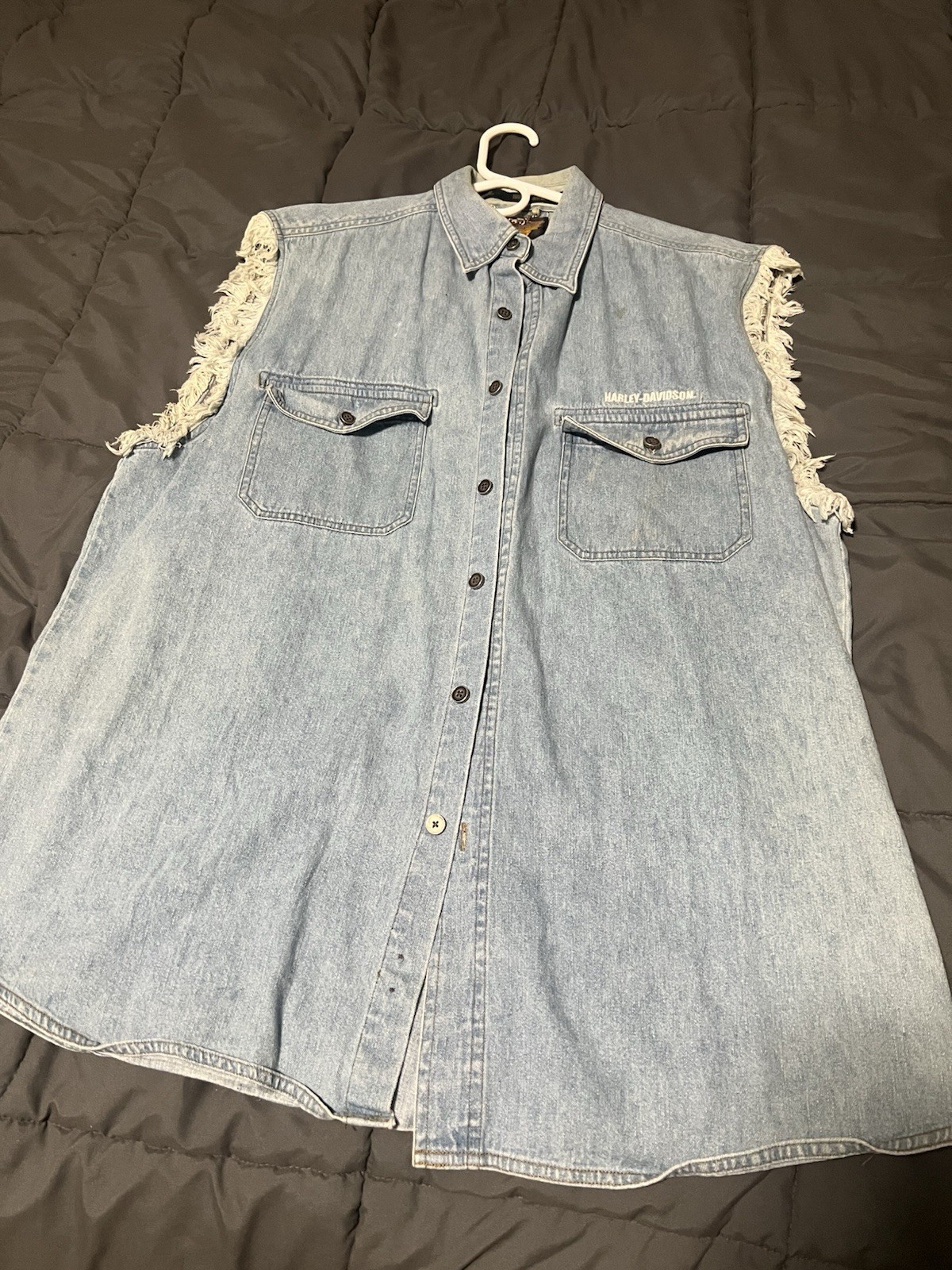 VintageHarley-Davidson American Legend Men’s XL Blue Denim Motorcycle Biker Vest