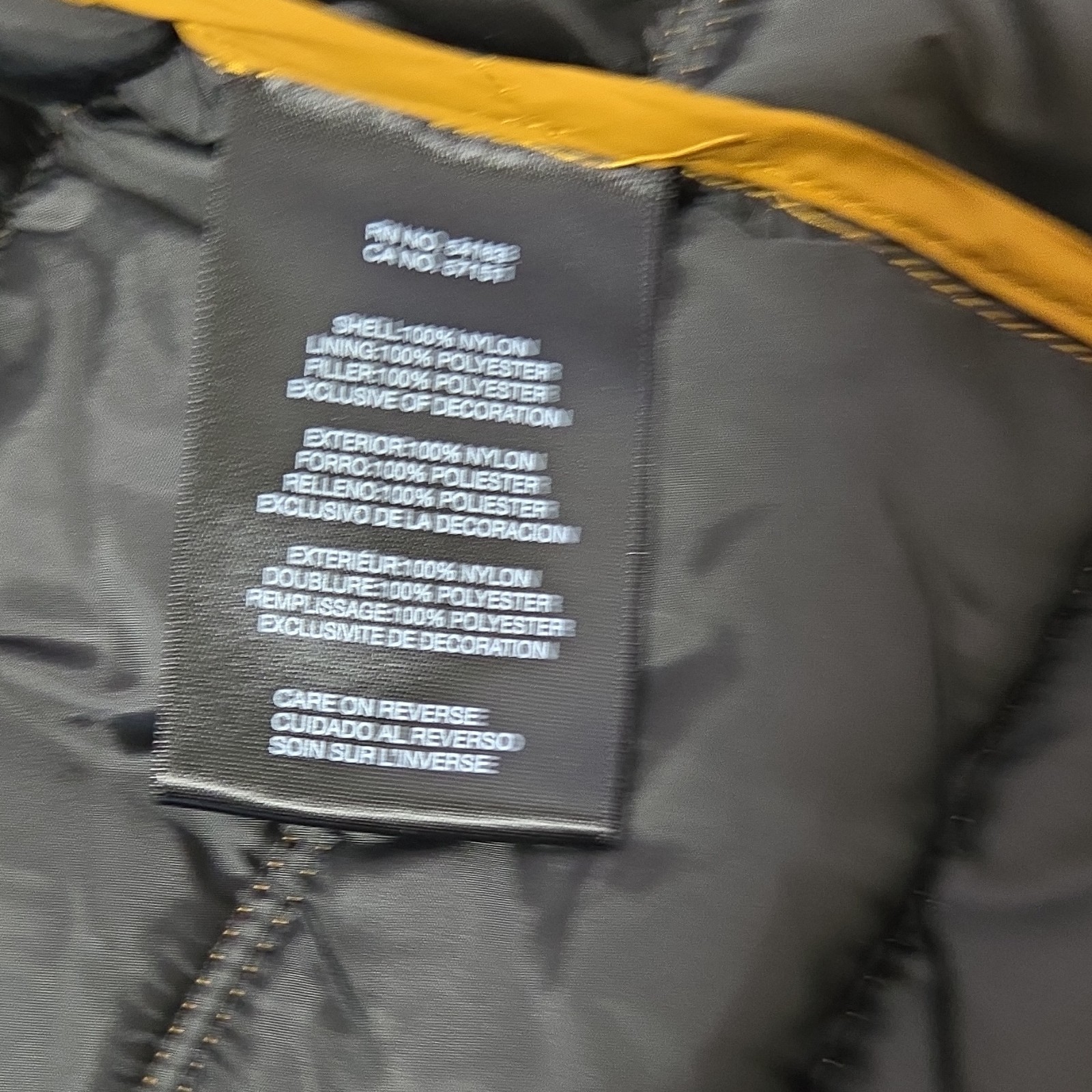 DKNY Men’s Gold Packable Insulated Puffer Jacket Zip Stand-Up Collar L #0046