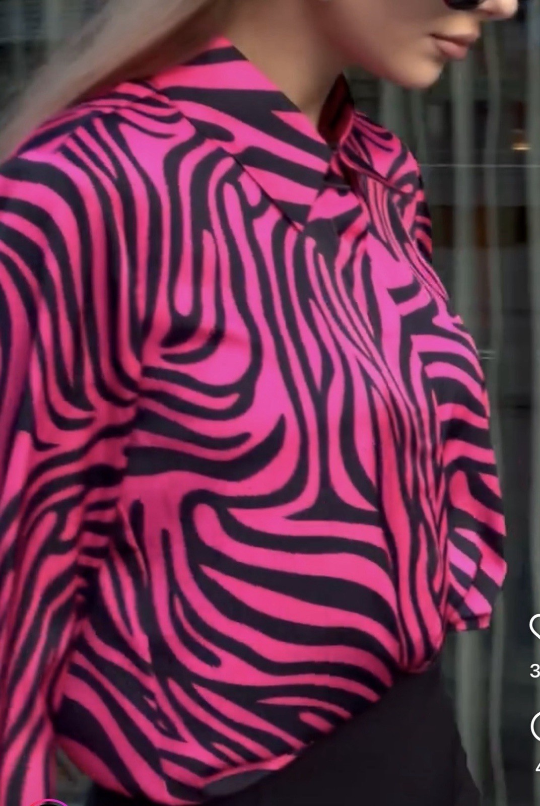 Miss Diamond Designer Statement Zebra Blouse Satin S