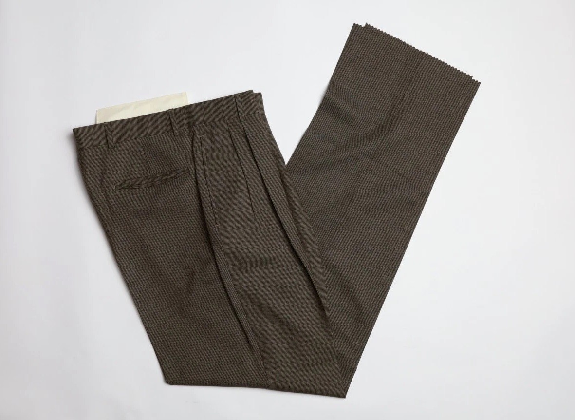 Hickey by Hickey Freeman Birdseye Wool Suit Size 38 R in Brown Black Plaid
