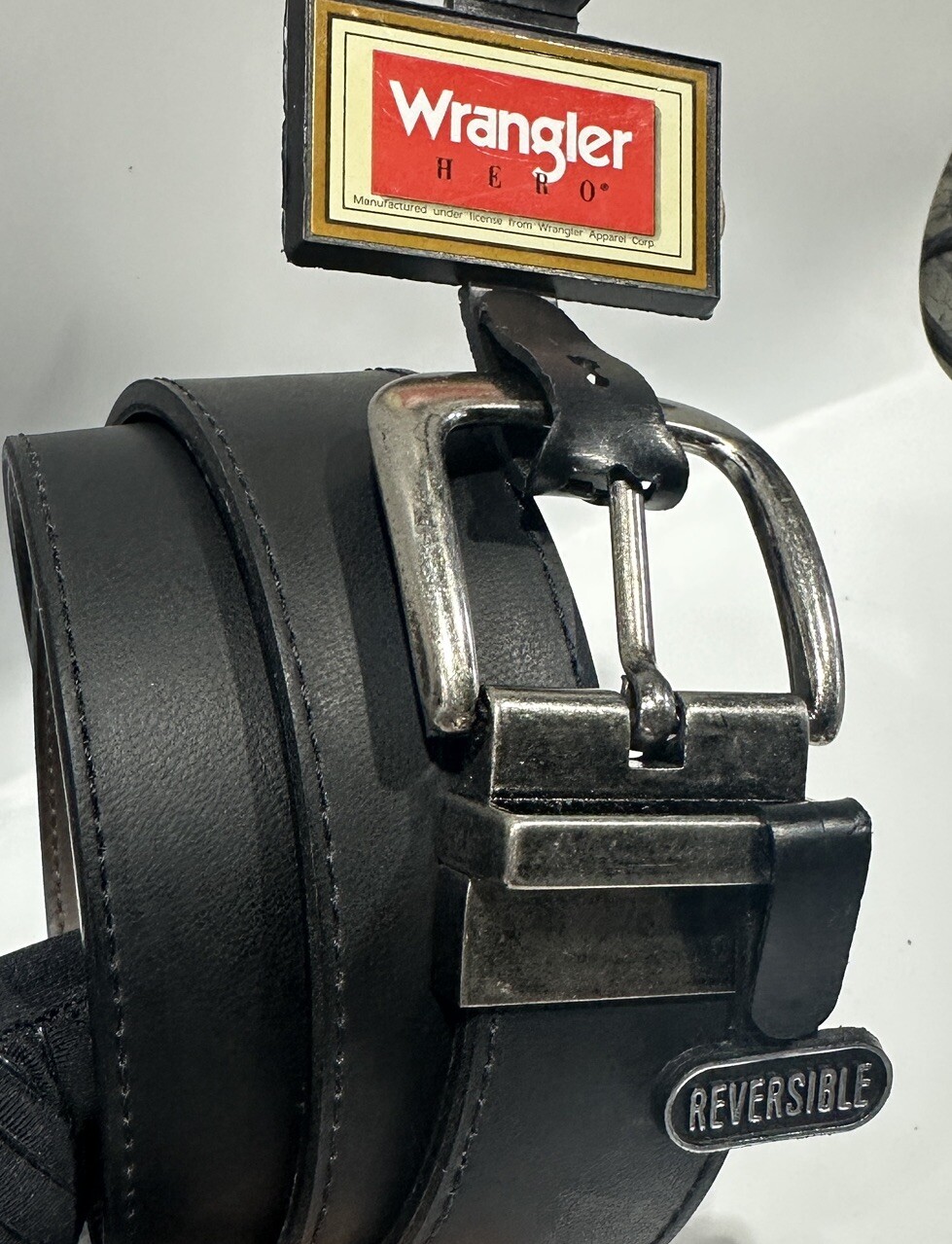 WRANGLER MEN`S Reversible Belt Size 40 Black Brown Man Made Materials