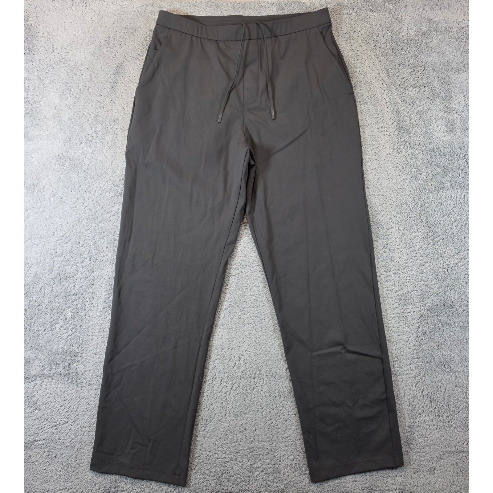 Lululemon Daydrift Classic-Fit Trousers Mens Large Graphite Grey Stretch Pants