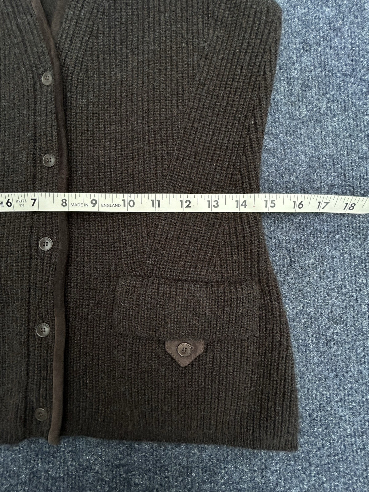 LORO PIANA Italy 100% Cashmere & Suede Goatskin Dark Brown Sweater Vest 40 Small