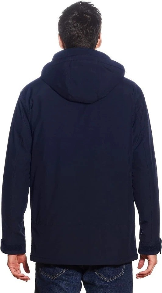 Weatherproof Men’s XL Hooded Parka Jacket Blue Waterproof Quilted Lined JCK177