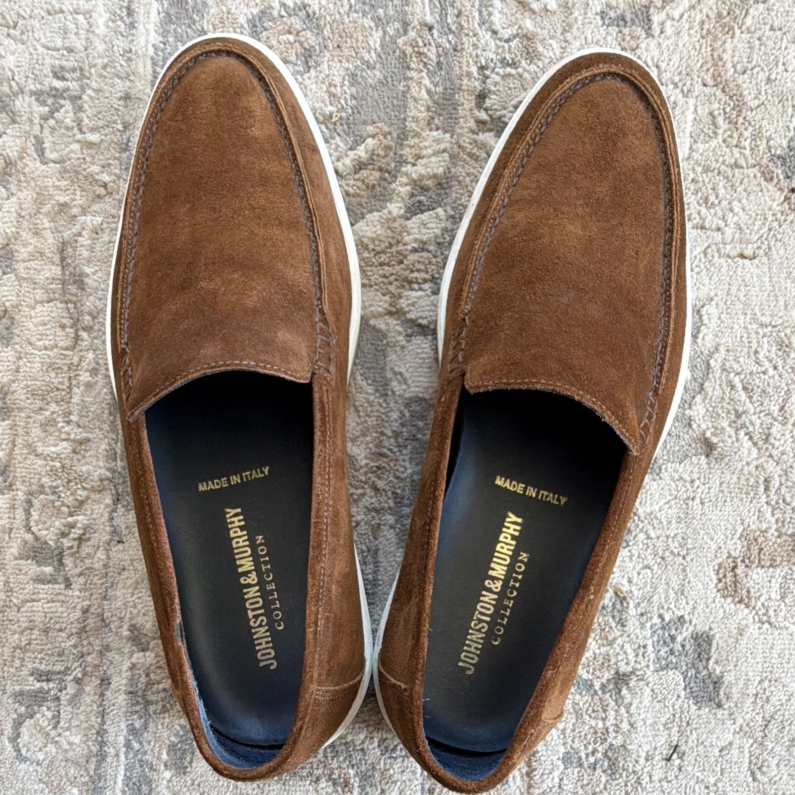Johnston & Murphy Collection Brown Suede Men’s Slip On Made in Italy US 8 M