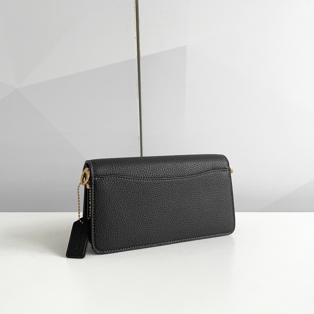 COACH Tabby Shoulder Bag 20 CM546 Pebbled Leather Black Crossbody Handbag New