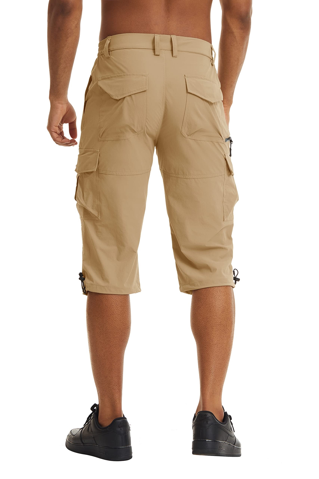 Mens 3/4 Capri Shorts Below Knee Quick Dry Cargo Work Casual Sports Hiking Pants