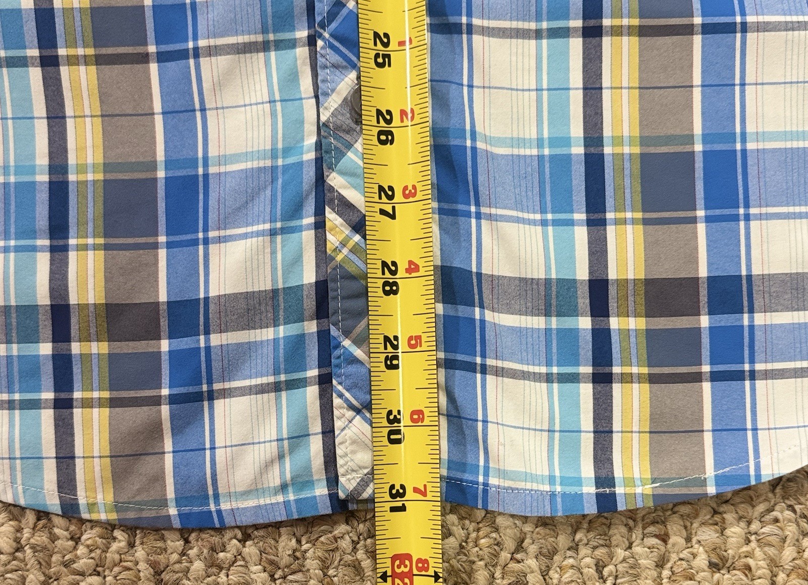 Marmot Men’s Medium Blue Plaid Short Sleeve Button Up Shirt Outdoor Hiking