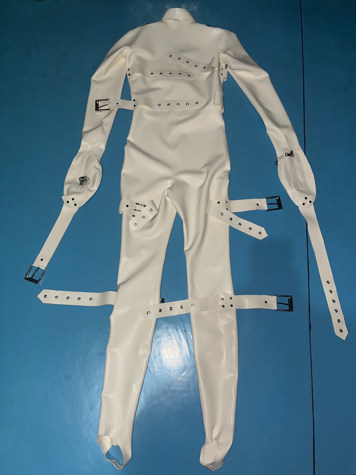 Latex Gummi D-ring Catsuit lock zip mittens stirrup socks belts customized #1475