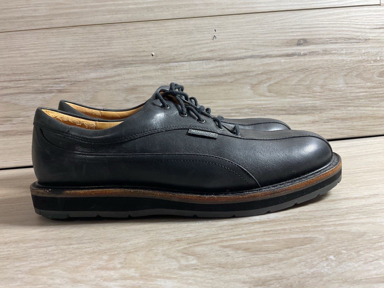 Mephisto Derby Oxfords Goodyear Welt Women Size 9 Black Leather Comfort Shoes