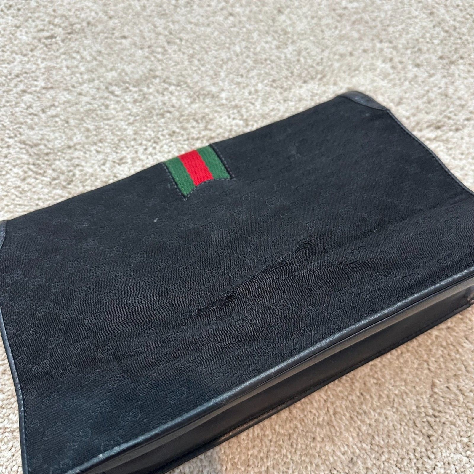 Vintage Gucci GG Monogram Supreme Ophidia Clutch – See Details