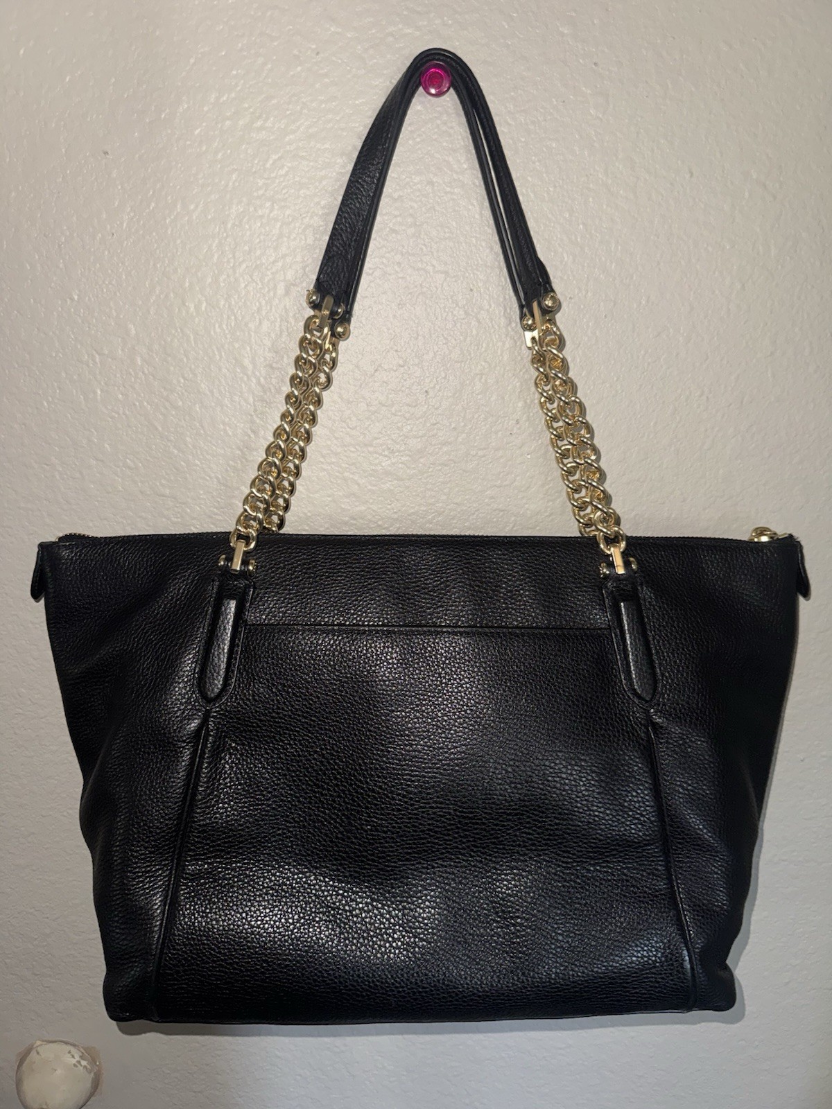 Authentic Coach Ava Chain Tote Black CLEAN
