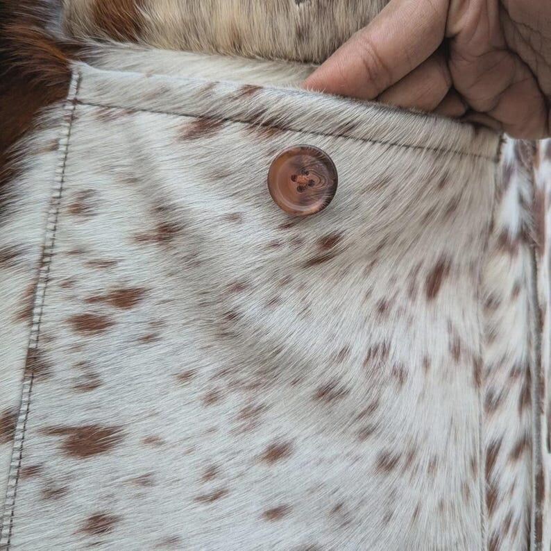Handmade Genuine Cowhide Fur Leather Jacket – Natural Hair-On Cow Skin