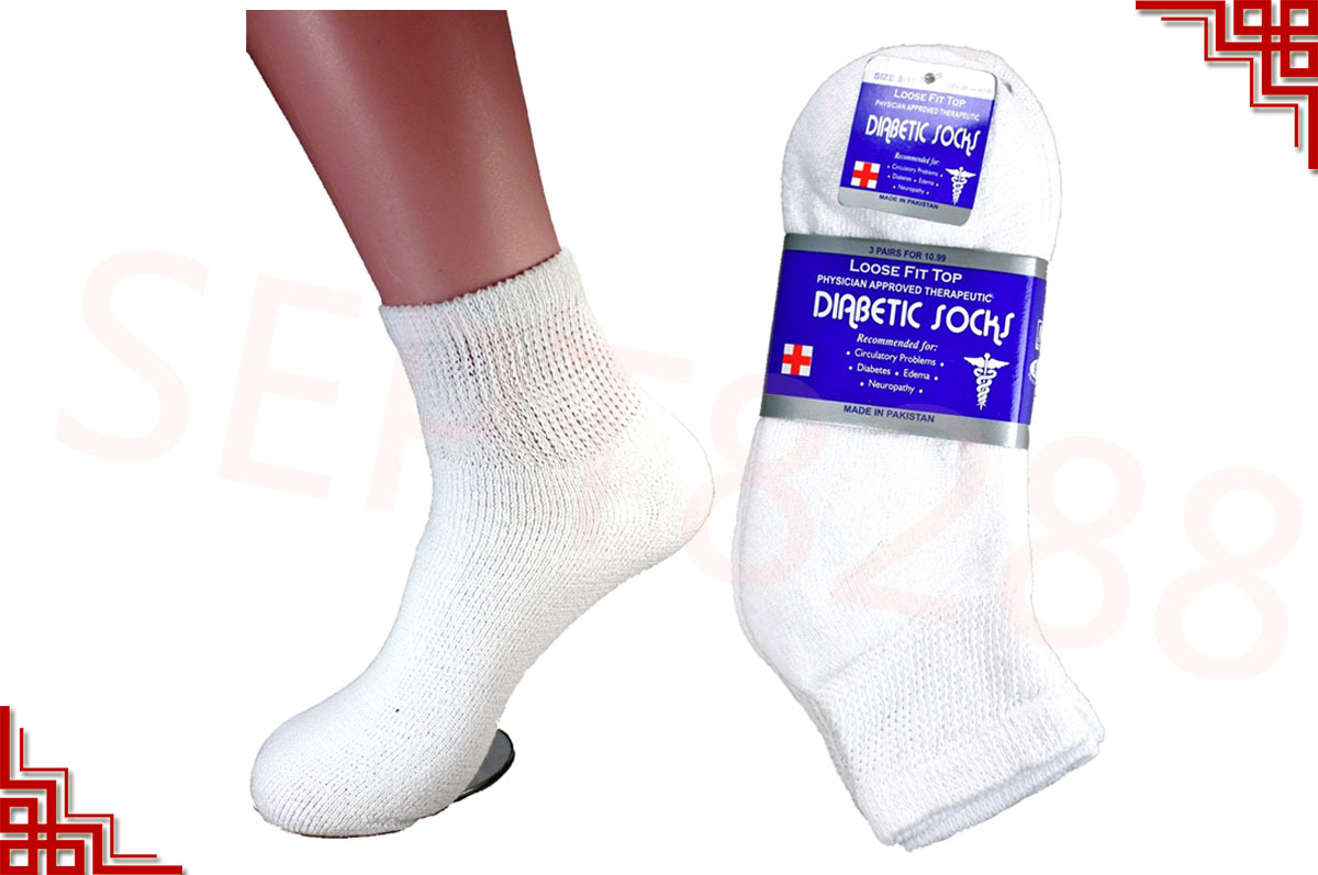 Mens 3,6,12 Pairs Diabetic ANKLE QUARTER Circulatory Socks Health Cotton Color